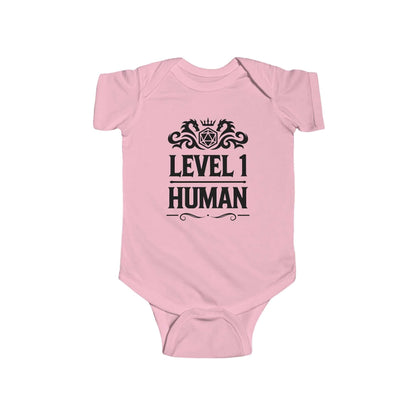 Printify Kids clothes Pink / NB (0-3M) Level 1 Human Onesie - D&D Baby Bodysuit