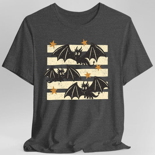 The same Little Dragons design, on a dark heather t-shirt.
