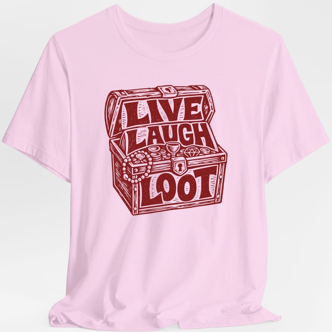 Printify T-Shirt Light Pink / S Live Laugh Loot Woodcut T-Shirt