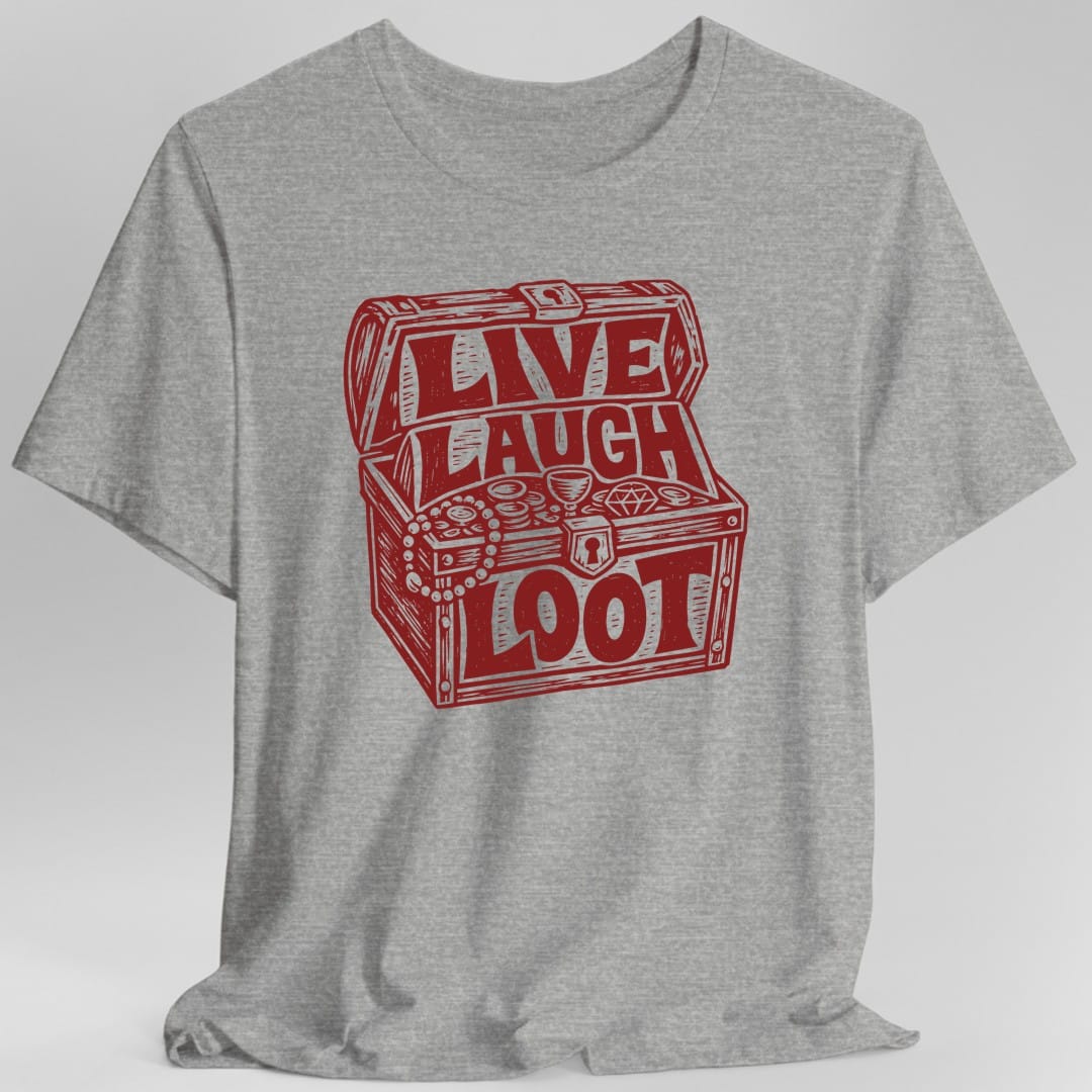 Printify T-Shirt Sport Grey / S Live Laugh Loot Woodcut T-Shirt