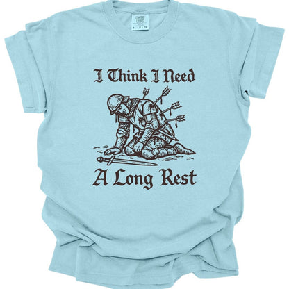 Printify T-Shirt Chambray / S Long Rest D&D T-shirt - Comfort Colors