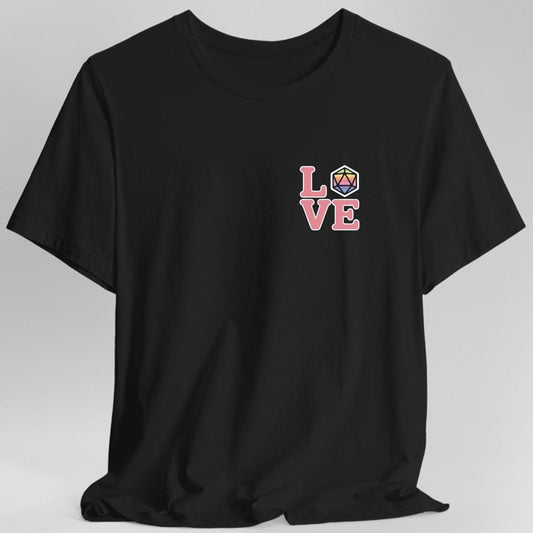 Printify T-Shirt Black / S Love Rainbow Dice T-Shirt