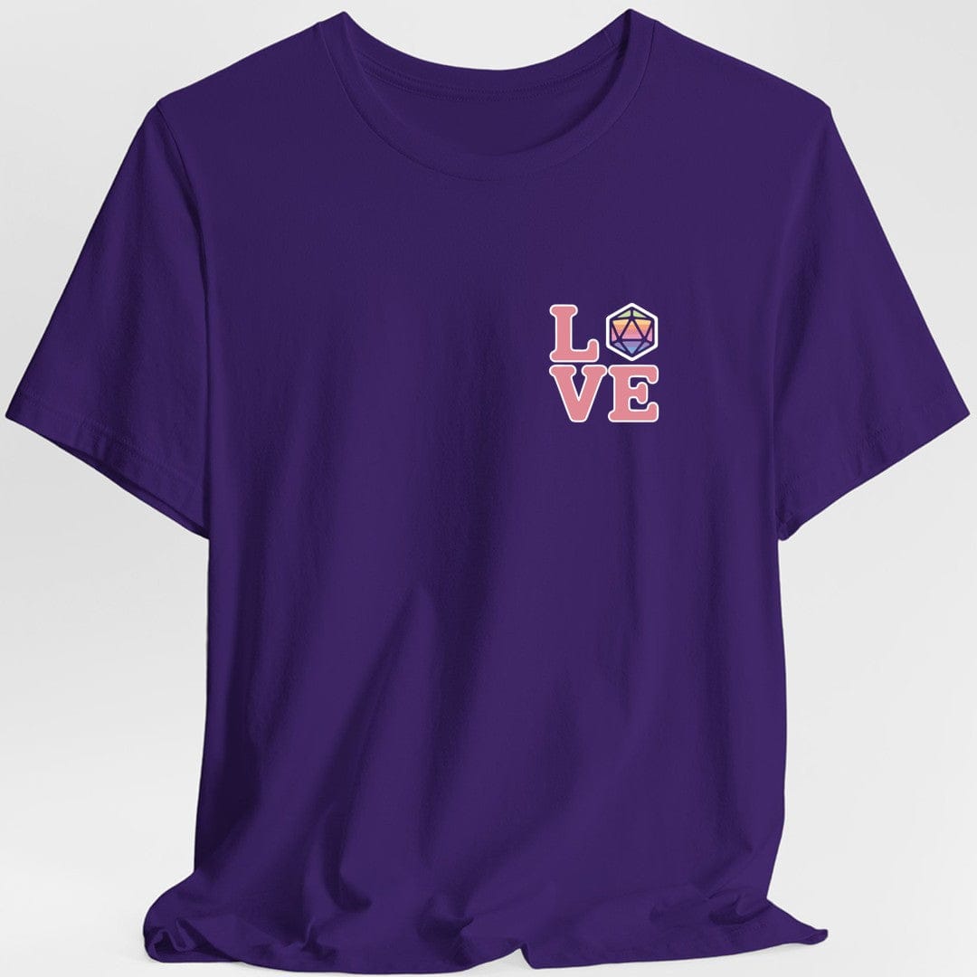 Printify T-Shirt Purple / S Love Rainbow Dice T-Shirt