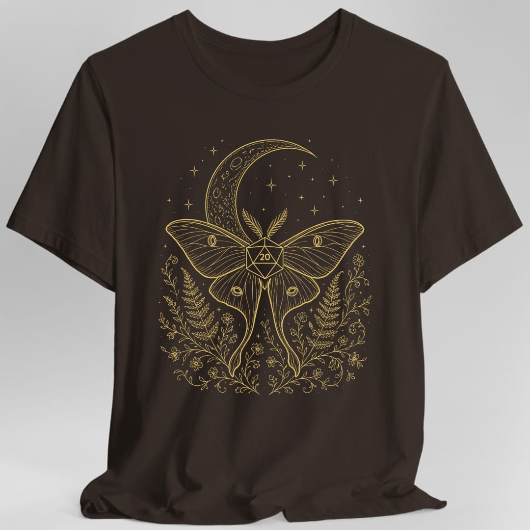 Printify T-Shirt Dark Chocolate / S Luna Moth D20 T-Shirt