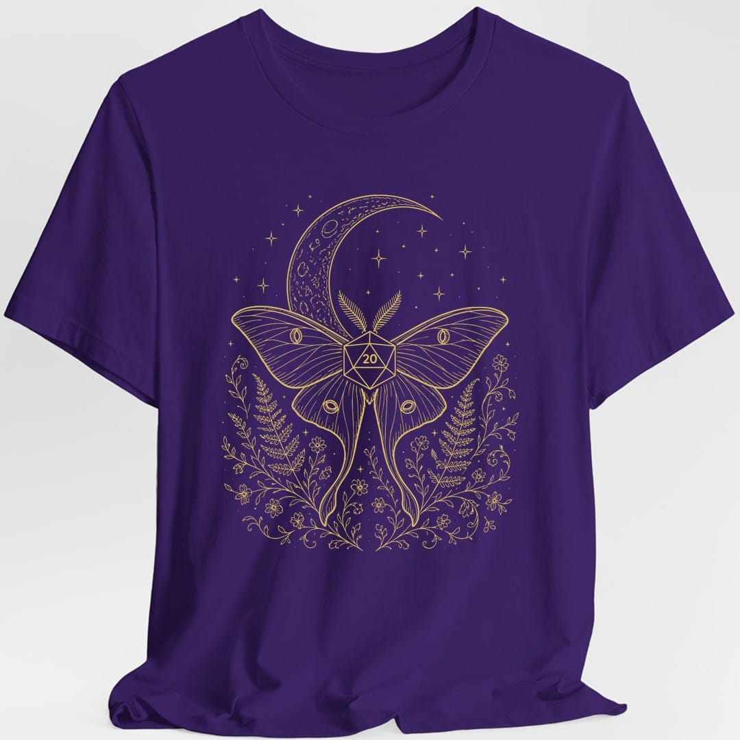Printify T-Shirt Purple / S Luna Moth D20 T-Shirt