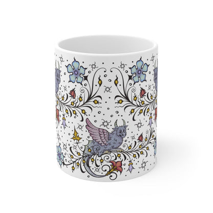Printify Mug 11oz Medieval Manuscript Dragon Mug