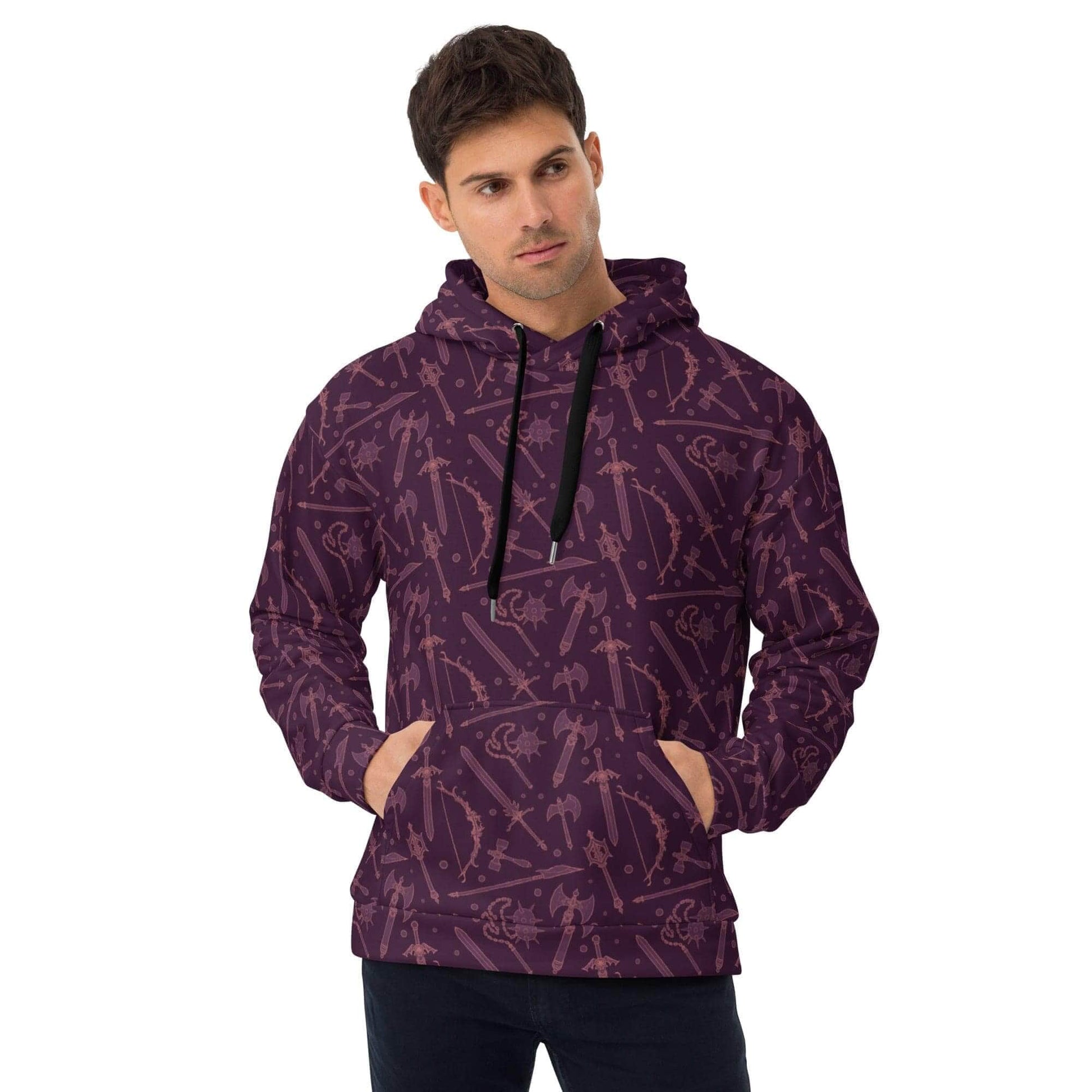 Sunburst RPG All Over Prints Medieval Weapons Unisex Hoodie