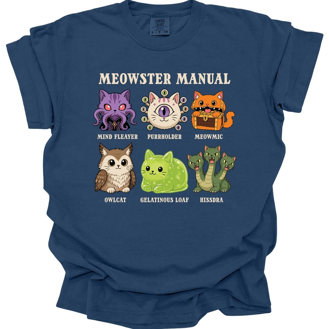 Printify T-Shirt True Navy / S Meowster Manual T-Shirt - Comfort Colors