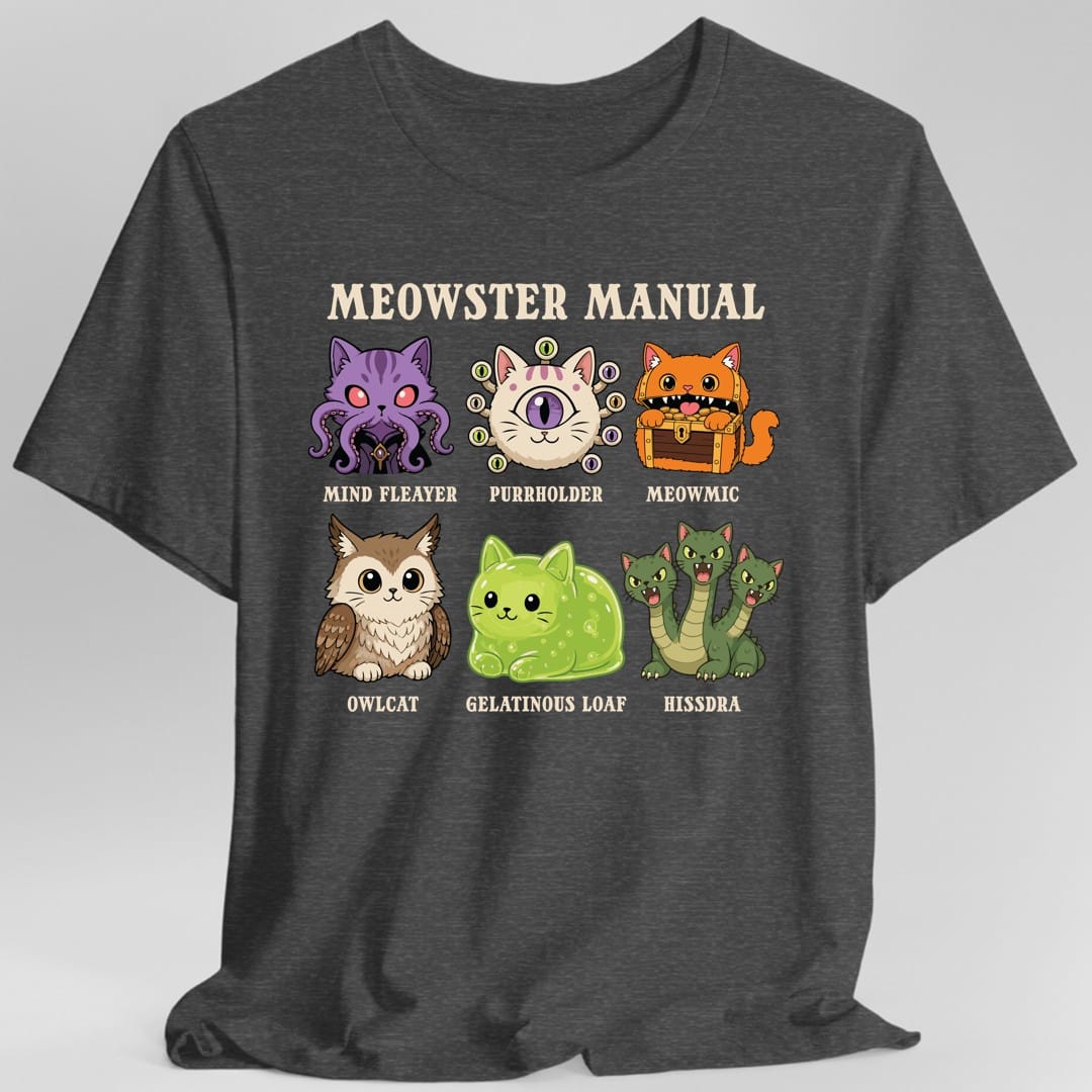 Printify T-Shirt Dark Heather / S Meowster Manual T-Shirt