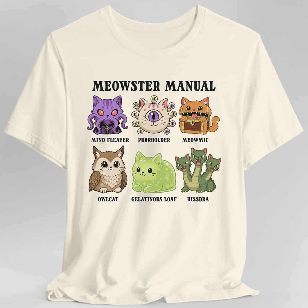 Printify T-Shirt Natural / S Meowster Manual T-Shirt