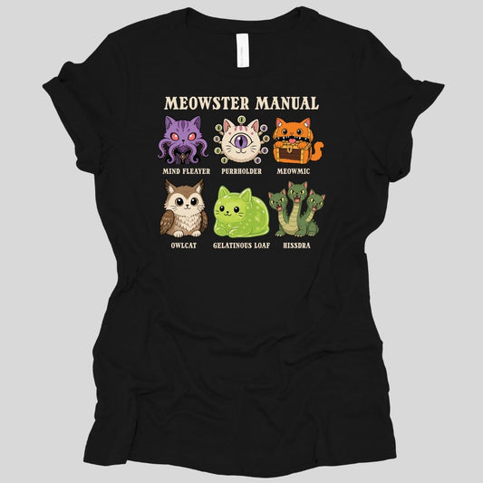 Printify T-Shirt Black / S Meowster Manual Women's T-Shirt