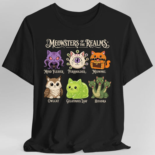 Printify T-Shirt Black / S Meowsters of the Realms T-Shirt