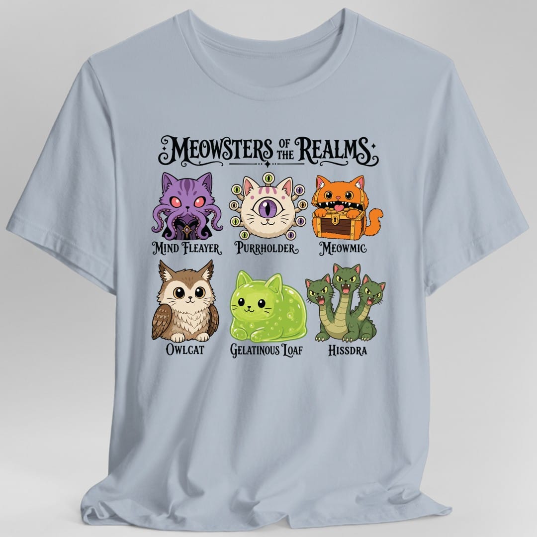 Printify T-Shirt Light Blue / S Meowsters of the Realms T-Shirt
