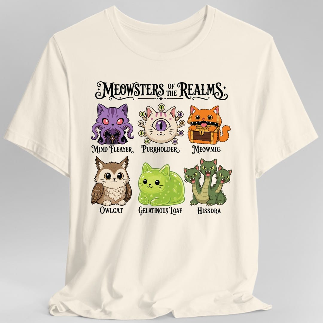 Printify T-Shirt Natural / S Meowsters of the Realms T-Shirt