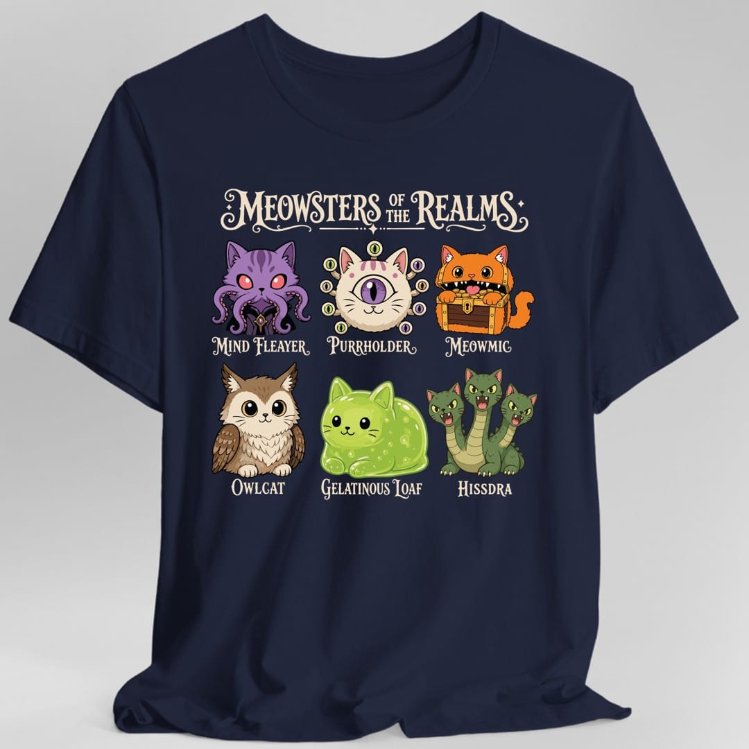 Printify T-Shirt Navy / S Meowsters of the Realms T-Shirt