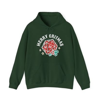 Printify Hoodie Forest Green / S Merry Critmas Christmas D20 Hoodie