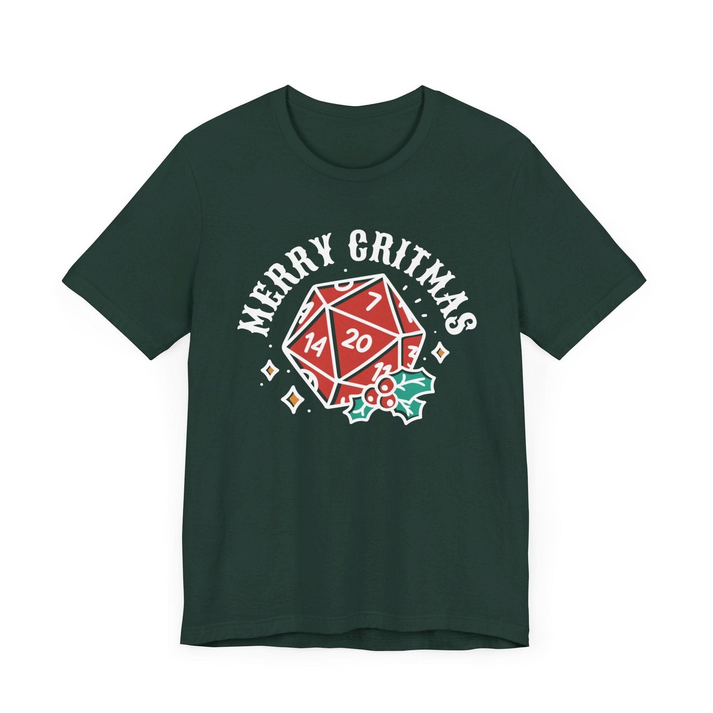 Printify T-Shirt Forest Green / S Merry Critmas D20 T-shirt