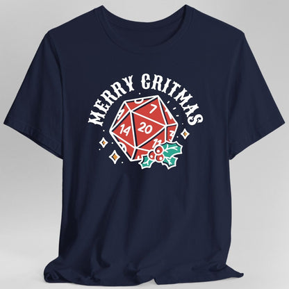 Printify T-Shirt Navy / S Merry Critmas D20 T-shirt