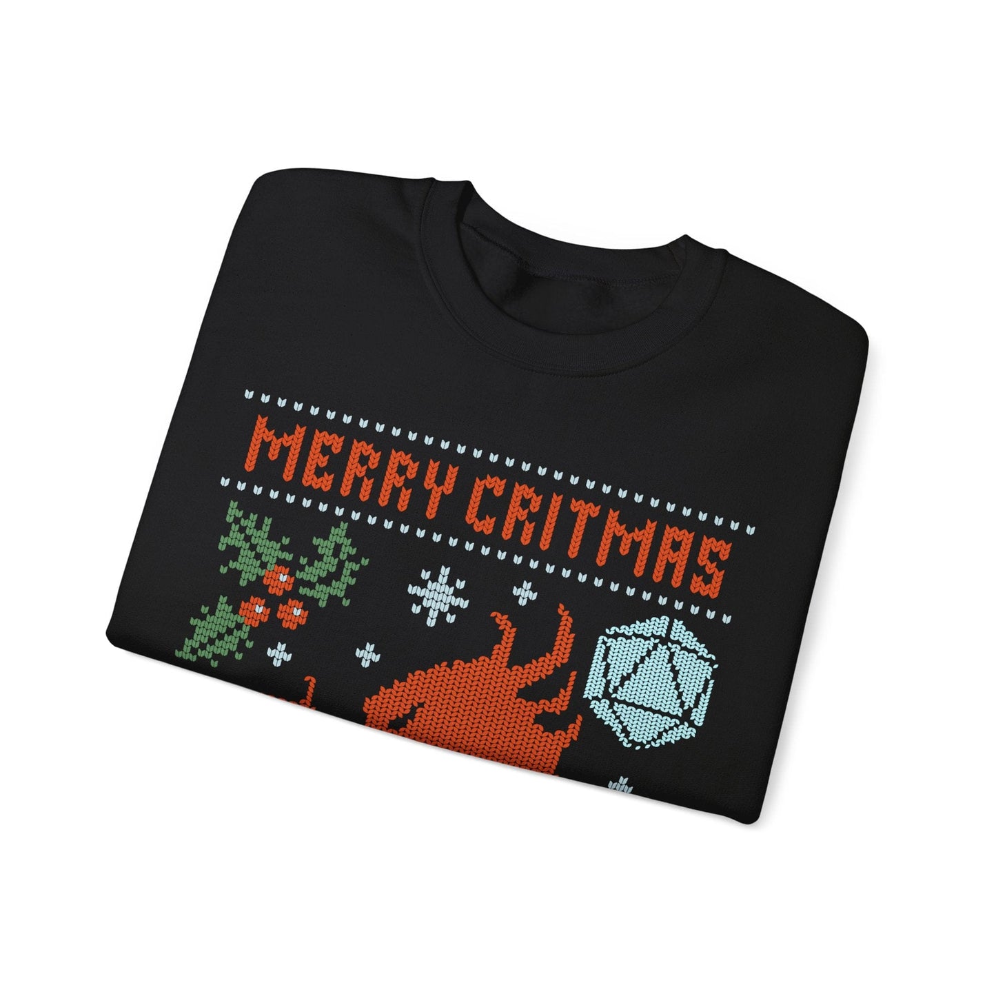 Printify Sweatshirt Merry Critmas Initiative Ugly Sweater Sweatshirt