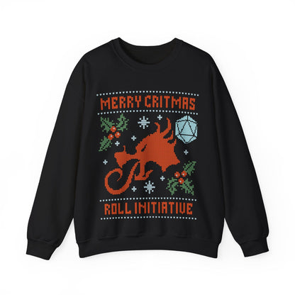 Printify Sweatshirt S / Black Merry Critmas Initiative Ugly Sweater Sweatshirt