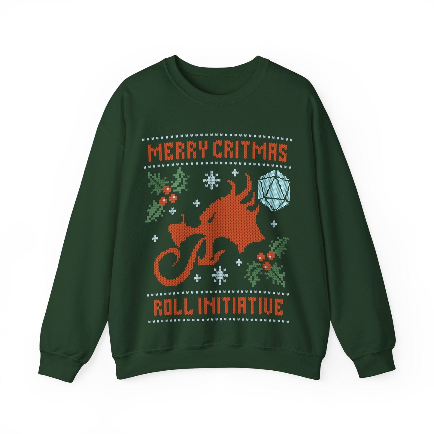 Printify Sweatshirt S / Forest Green Merry Critmas Initiative Ugly Sweater Sweatshirt