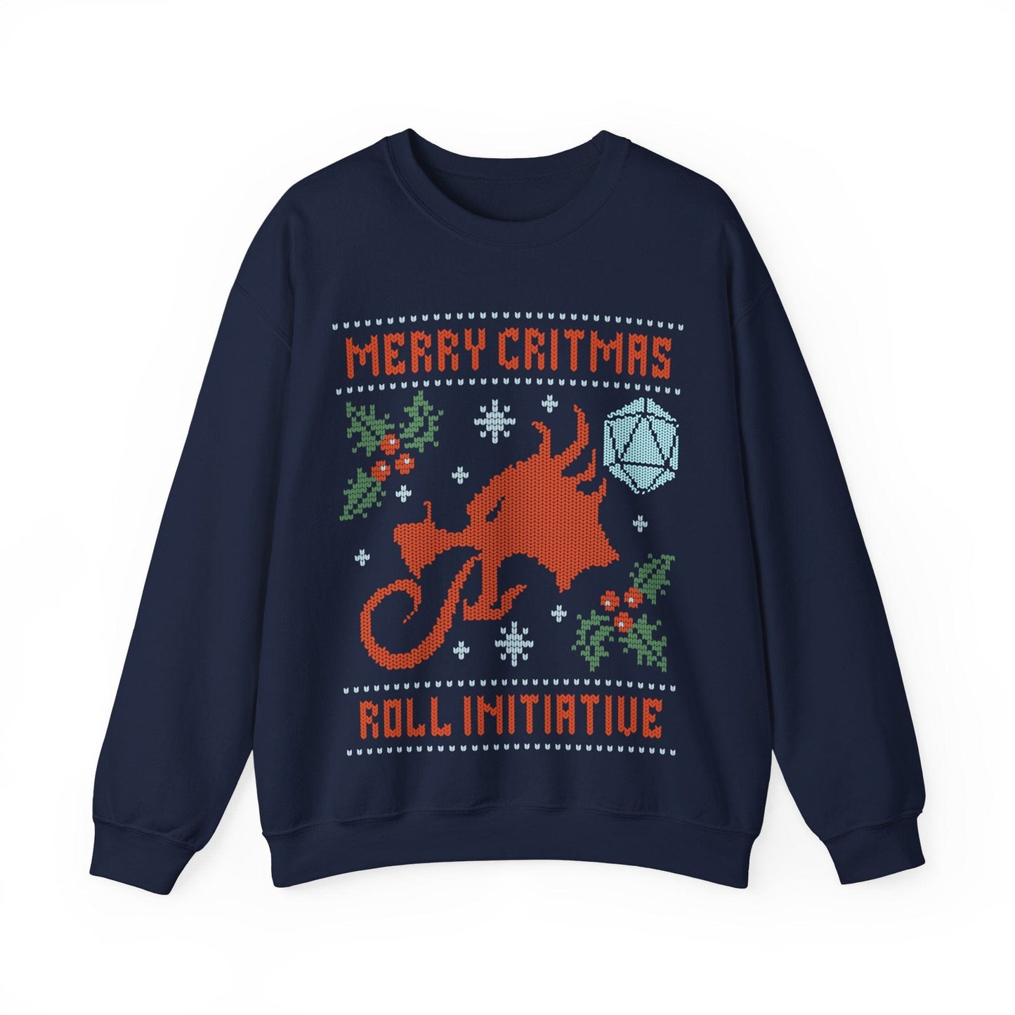 Printify Sweatshirt S / Navy Merry Critmas Initiative Ugly Sweater Sweatshirt