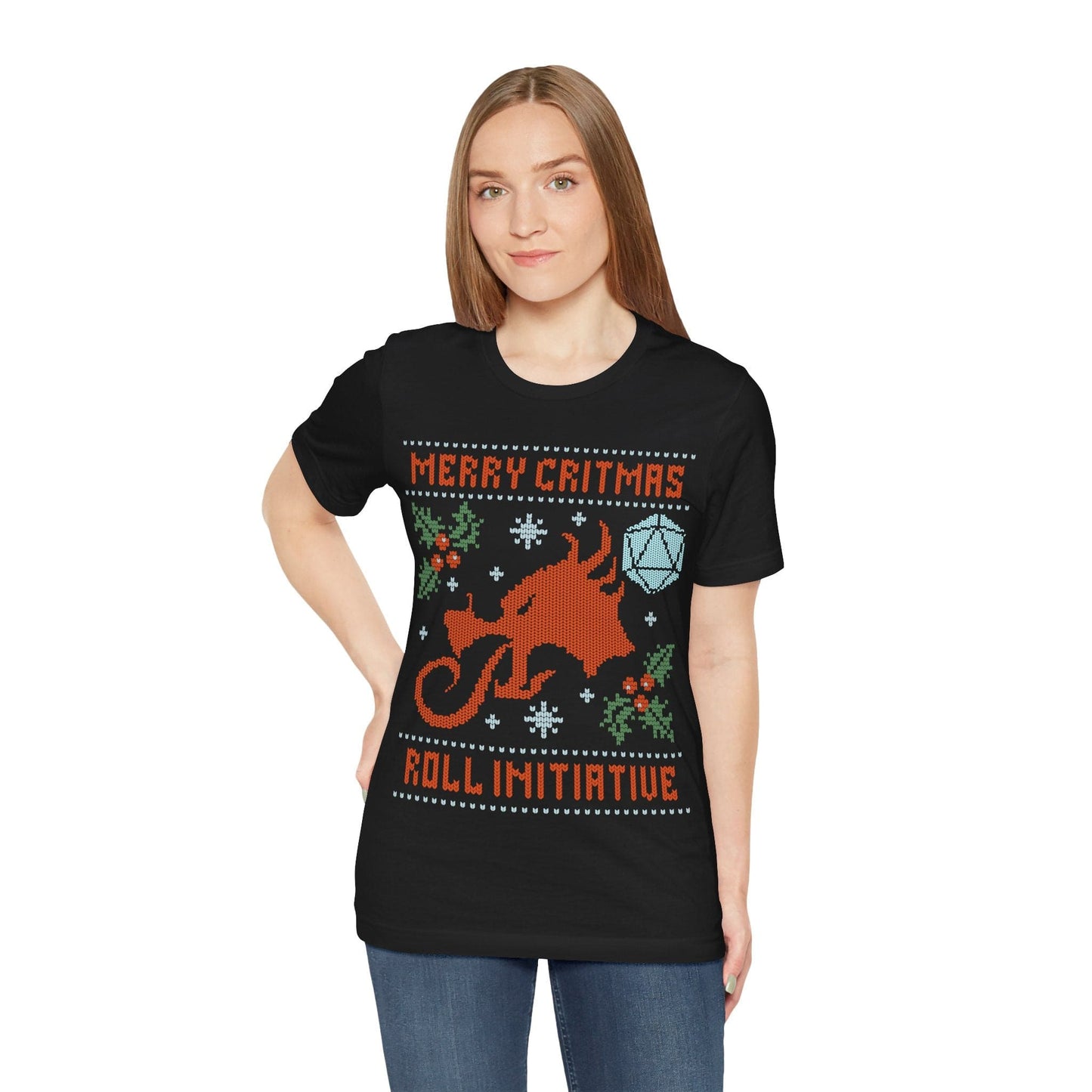 Printify T-Shirt Merry Critmas Initiative Ugly Sweater T-shirt