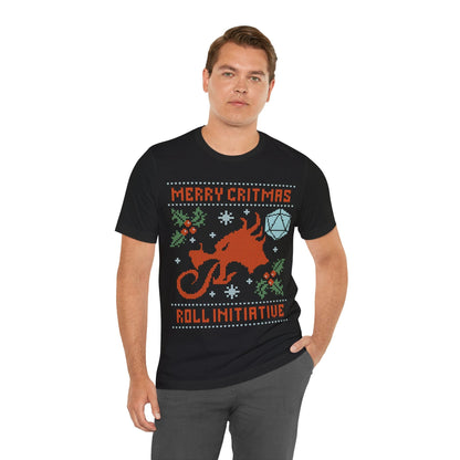 Printify T-Shirt Merry Critmas Initiative Ugly Sweater T-shirt