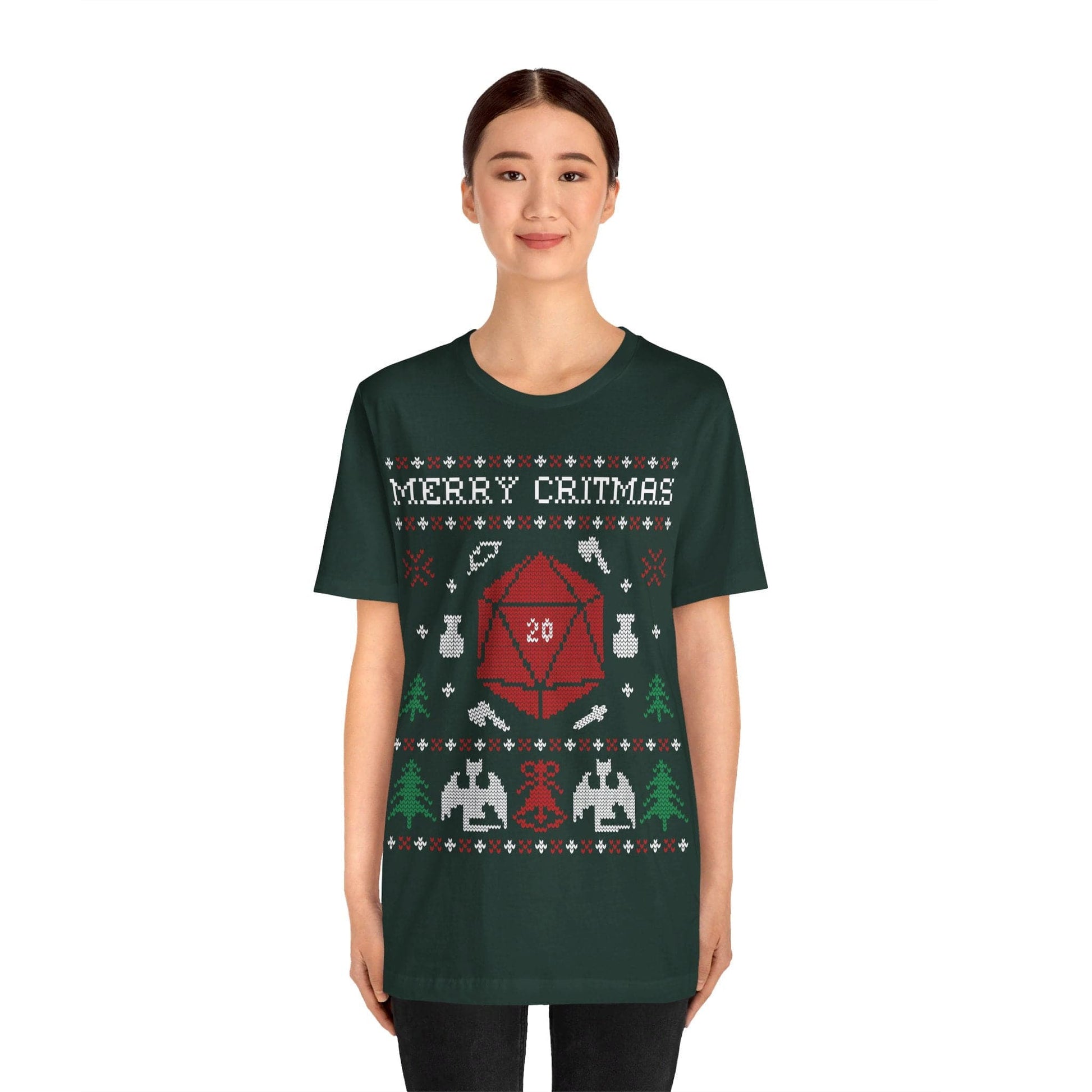 Printify T-Shirt Merry Critmas Ugly Sweater Style T-shirt