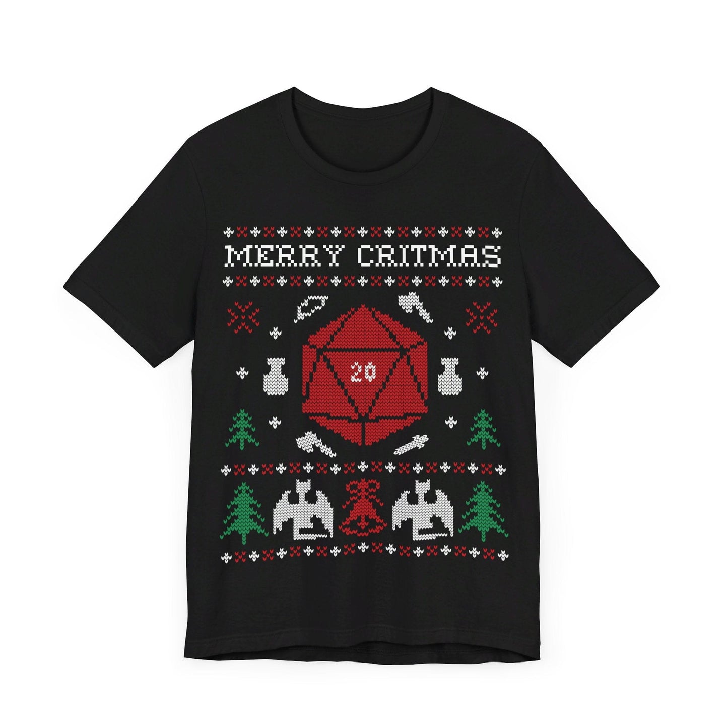 Printify T-Shirt Black / S Merry Critmas Ugly Sweater Style T-shirt