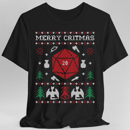 Printify T-Shirt Black / S Merry Critmas Ugly Sweater T-shirt