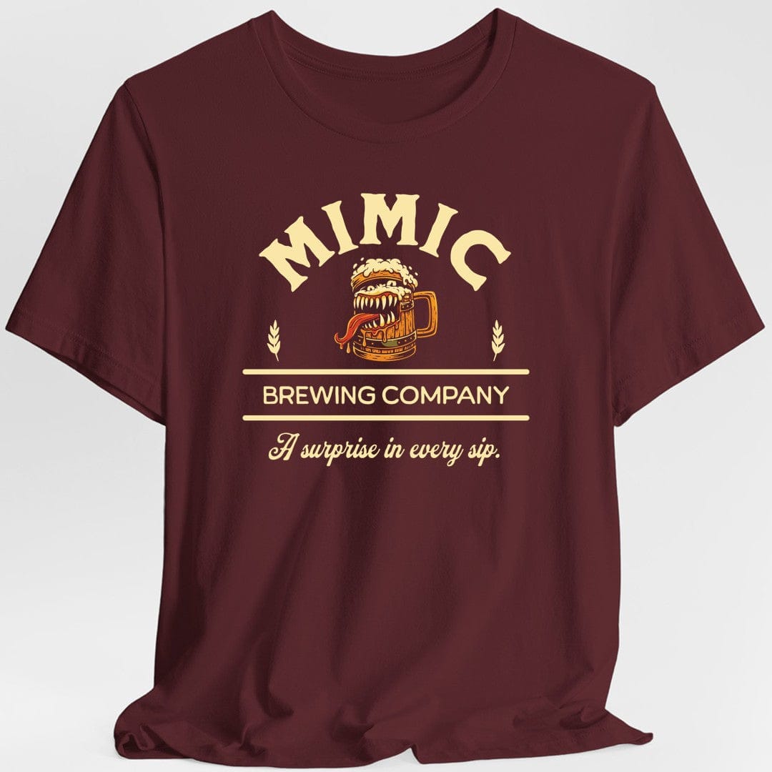 Printify T-Shirt Maroon / S Mimic Brewing Company Shirt