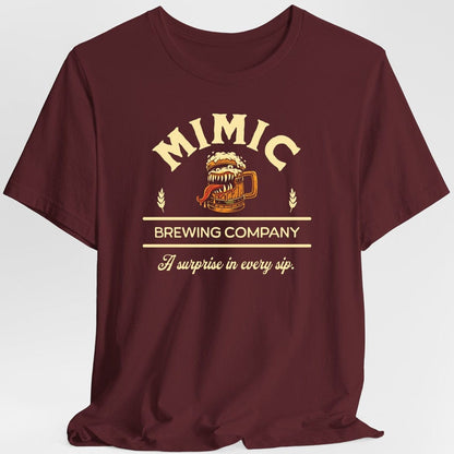 Printify T-Shirt Maroon / S Mimic Brewing Company Shirt
