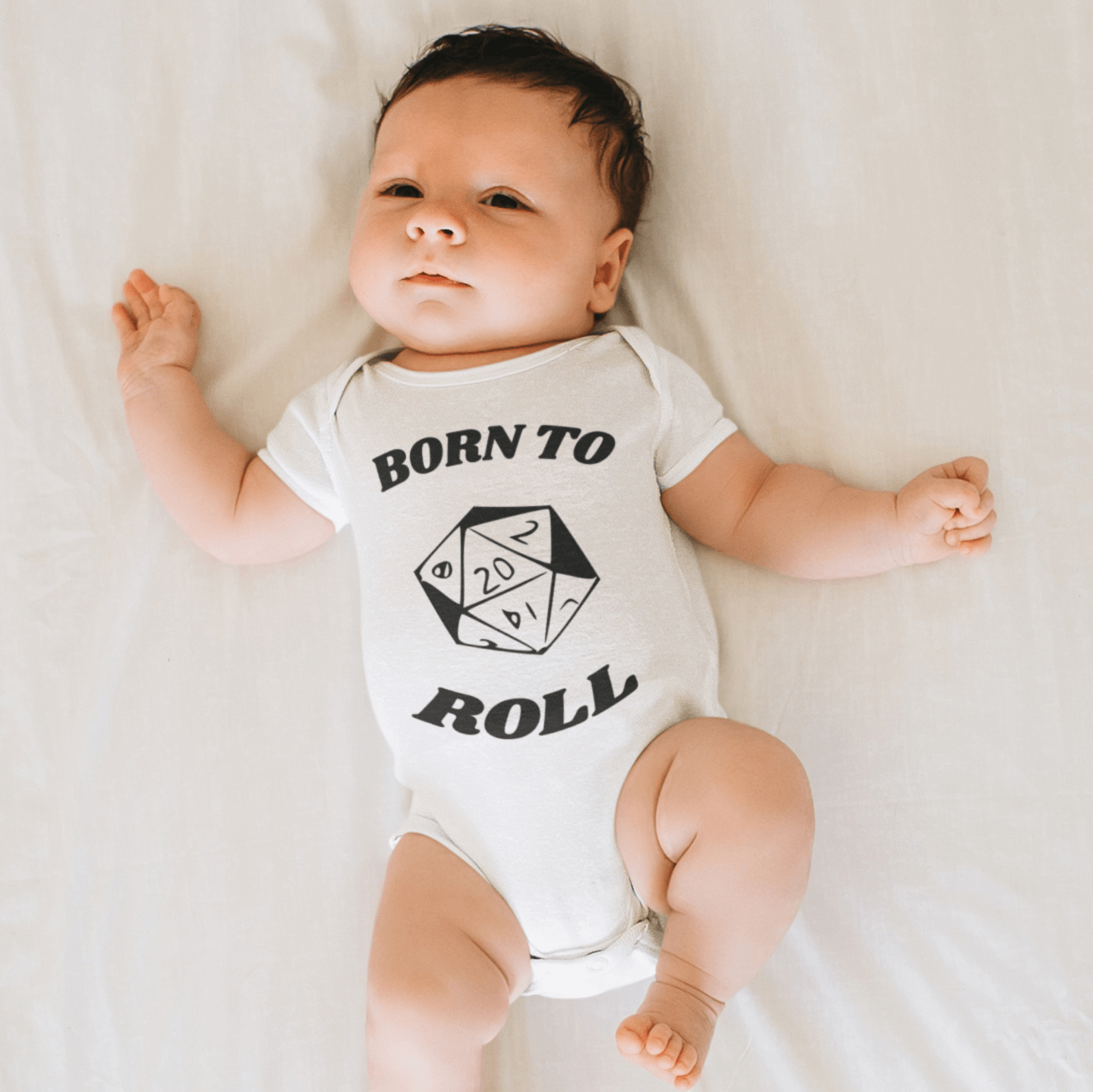 D&D Baby Bodysuit Born To Roll d20