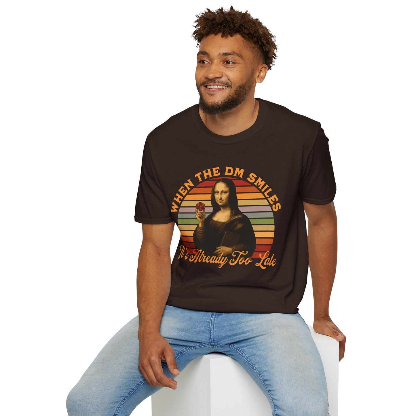 Printify T-Shirt Mona Lisa Dungeon Master T-Shirt