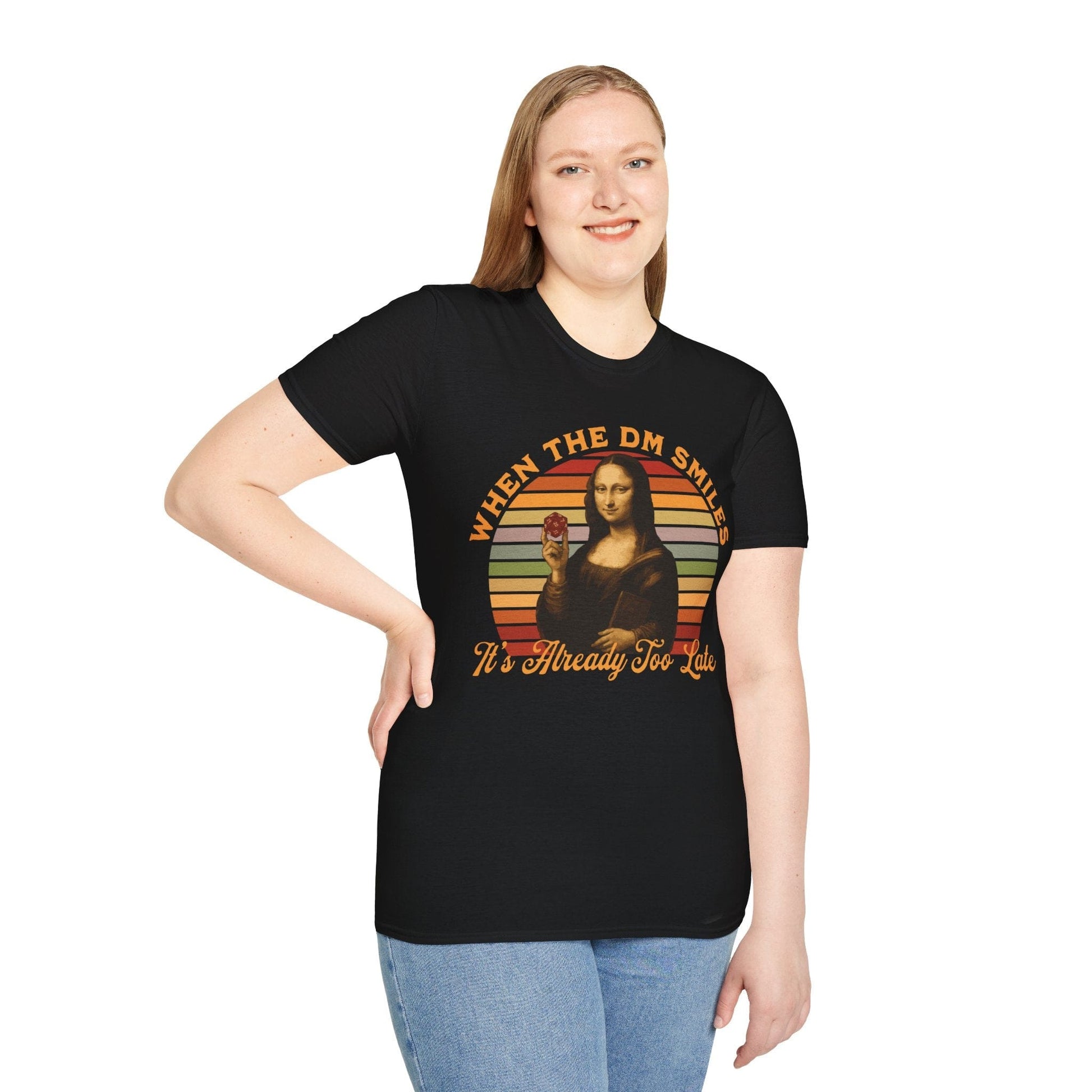 Printify T-Shirt Mona Lisa Dungeon Master T-Shirt