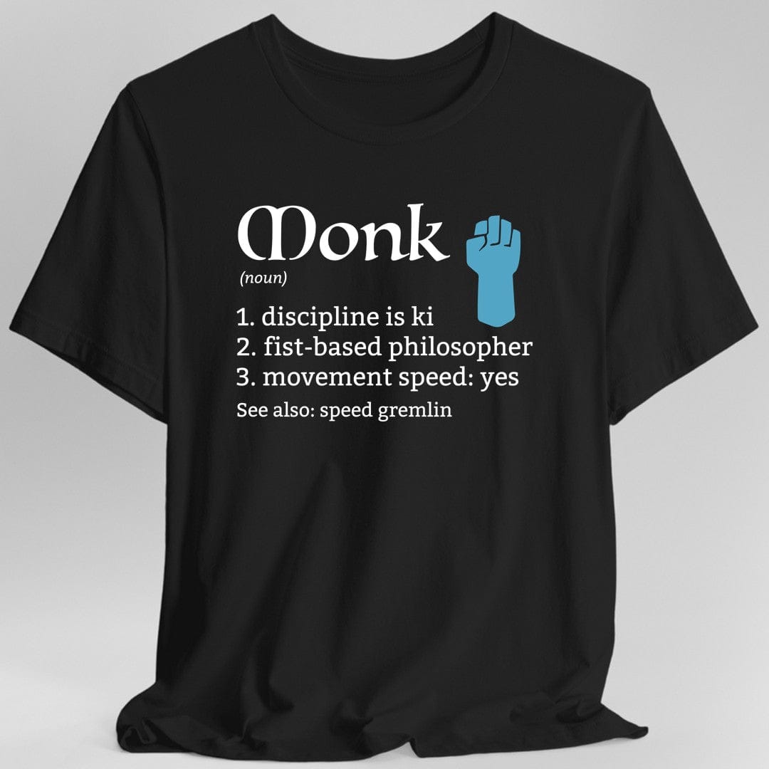Printify T-Shirt Black / S Monk Class Definition D&D T-Shirt