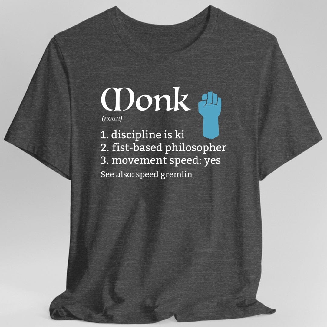 Printify T-Shirt Dark Heather / S Monk Class Definition D&D T-Shirt