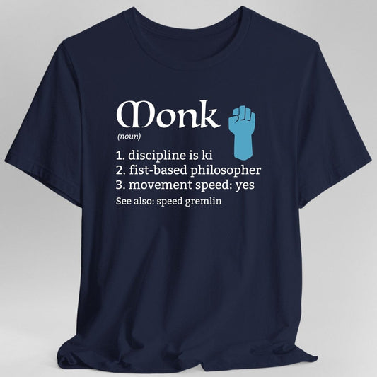 Printify T-Shirt Navy / S Monk Class Definition D&D T-Shirt