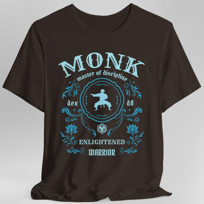 Printify T-Shirt Dark Chocolate / S Monk Class Vintage Label T-Shirt
