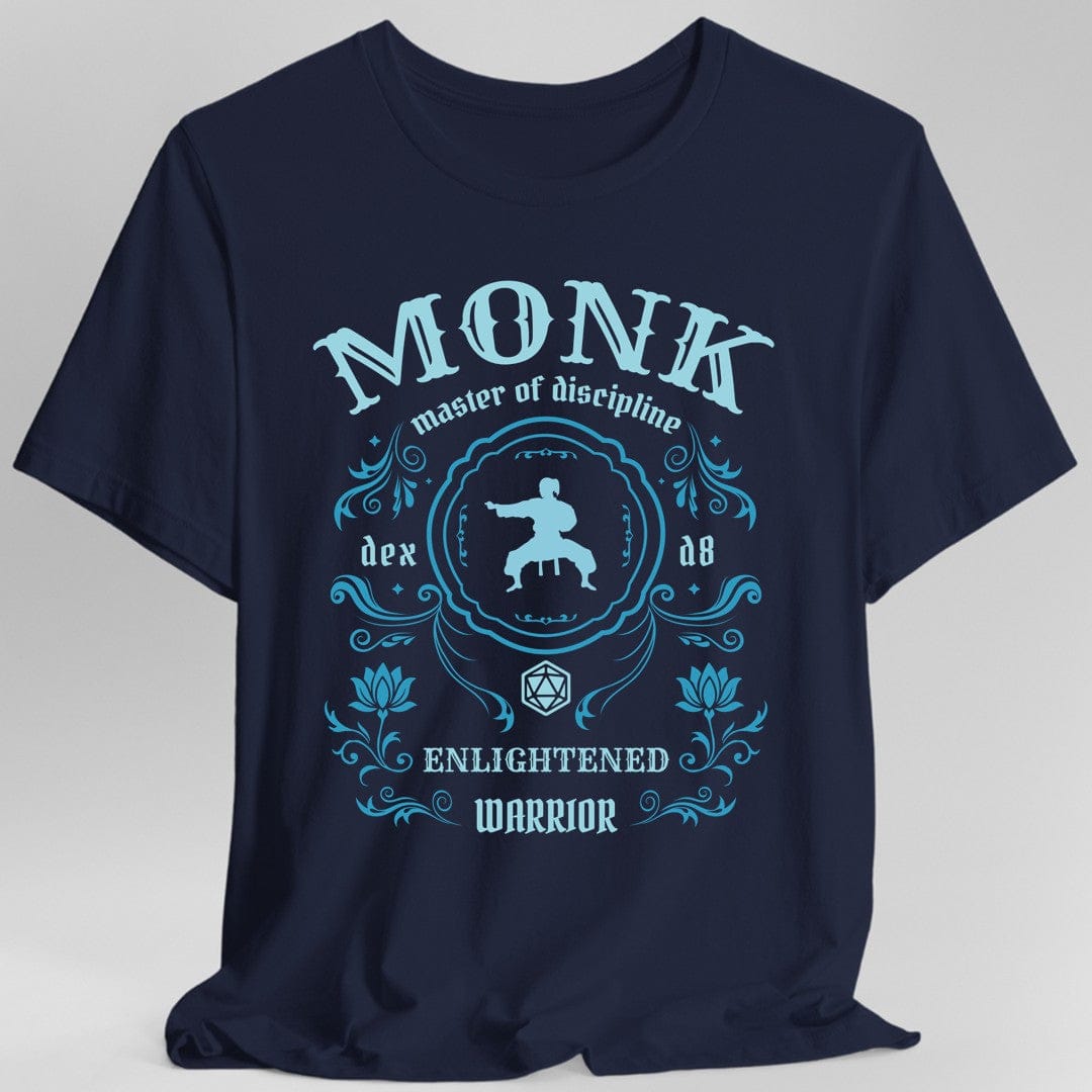Printify T-Shirt Navy / S Monk Class Vintage Label T-Shirt