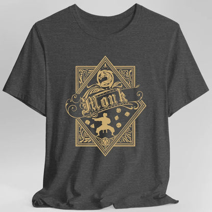 Printify T-Shirt Dark Heather Grey / S Monk D&D Class Emblem T-shirt