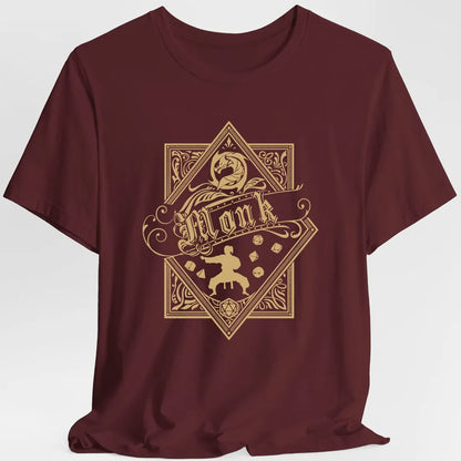 Printify T-Shirt Maroon / S Monk D&D Class Emblem T-shirt