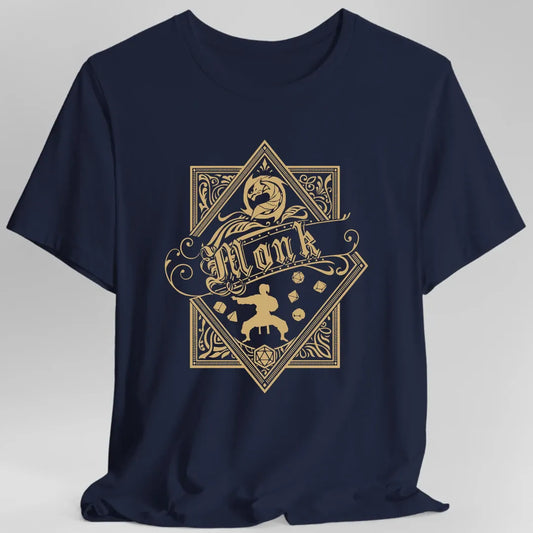 Printify T-Shirt Navy / S Monk D&D Class Emblem T-shirt