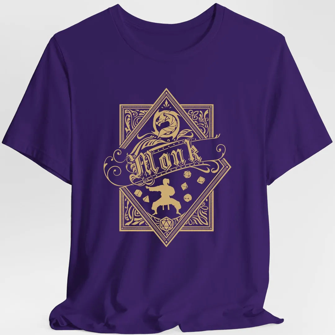 Printify T-Shirt Purple / S Monk D&D Class Emblem T-shirt