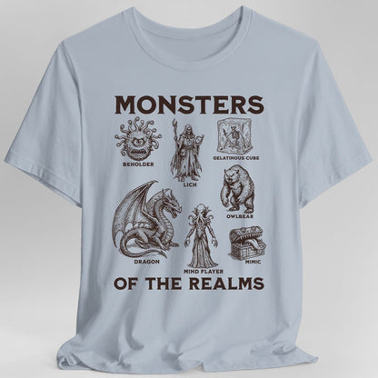 Printify T-Shirt Light Blue / S Monsters of the Realms D&D T-Shirt