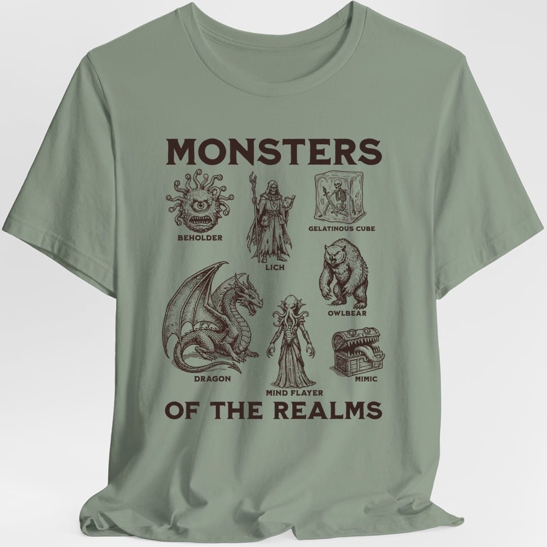 Printify T-Shirt Sage / S Monsters of the Realms D&D T-Shirt