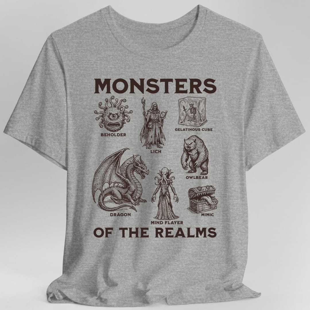 Printify T-Shirt Sport Grey / S Monsters of the Realms D&D T-Shirt
