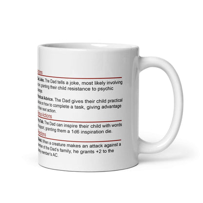 DnD Dad Stat Block Mug – Funny Dungeons & Dragons Coffee Mug for Dad Mug 11 oz