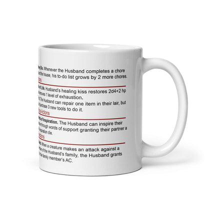 DnD Husband Stat Block Mug – Funny Dungeons & Dragons Gift for Husband Mug 11 oz